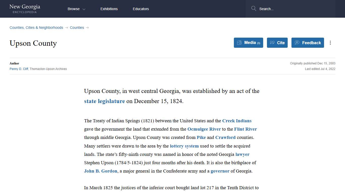 Upson County - New Georgia Encyclopedia