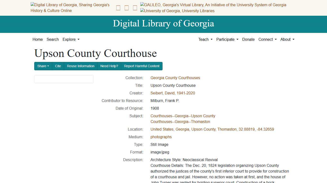 Upson County Courthouse - Digital Library of Georgia
